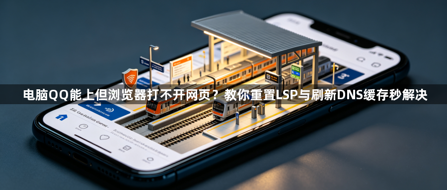 电脑QQ能上但浏览器打不开网页？教你重置LSP与刷新DNS缓存秒解决1