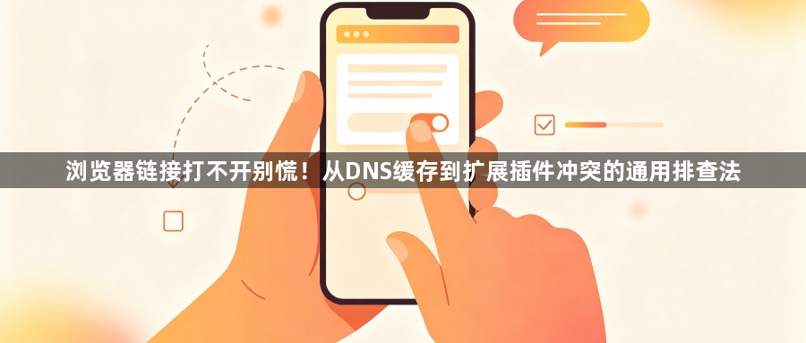 浏览器链接打不开别慌!从DNS缓存到扩展插件冲突的通用排查法1