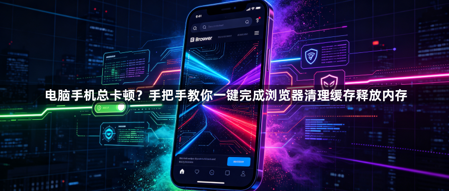 电脑手机总卡顿？手把手教你一键完成浏览器清理缓存释放内存1